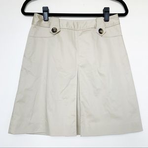White House Black Market Beige Skirt with Buttons